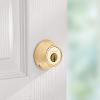 imageKwikset 660 Contemporary Deadbolt Deadbolt Lock Satin Nickel Square Exterior Keyed Front Entry Door Pick Resistant SmartKey Rekey Security Single Cylinder Dead Bolt with Microban ProtectionPolished Brass