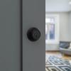 imageKwikset 660 Contemporary Deadbolt Deadbolt Lock Satin Nickel Square Exterior Keyed Front Entry Door Pick Resistant SmartKey Rekey Security Single Cylinder Dead Bolt with Microban ProtectionMatte Black