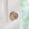 imageKwikset 660 Contemporary Deadbolt Deadbolt Lock Satin Nickel Square Exterior Keyed Front Entry Door Pick Resistant SmartKey Rekey Security Single Cylinder Dead Bolt with Microban ProtectionAntique Brass