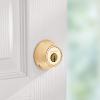 imageKwikset 660 Deadbolt Deadbolt Lock Antique Brass Round Exterior Keyed Front Entry Door Single Cylinder Dead Bolt with Microban ProtectionPolished Brass