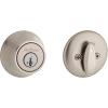 imageKwikset 660 Deadbolt Deadbolt Lock Satin Nickel Round Exterior Keyed Front Entry Door Pick Resistant SmartKey Rekey Security Single Cylinder Dead Bolt with Microban ProtectionRound