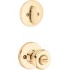 imageKwikset 690 Tylo Entry Knob and Single Cylinder Deadbolt Combo Pack featuring SmartKey in Polished Brass Key Lock