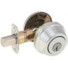 imageKwikset 780 Deadbolt Lock Polished Brass Round Exterior Keyed Front Entry Door Pick Resistant SmartKey Rekey Security Single Cylinder Dead Bolt with Microban ProtectionSatin Chrome