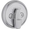 imageKwikset 780 Deadbolt Lock Polished Brass Round Exterior Keyed Front Entry Door Pick Resistant SmartKey Rekey Security Single Cylinder Dead Bolt with Microban ProtectionSatin Chrome