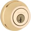 imageKwikset 780 Deadbolt Lock Polished Brass Round Exterior Keyed Front Entry Door Pick Resistant SmartKey Rekey Security Single Cylinder Dead Bolt with Microban ProtectionPolished Brass