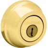 imageKwikset 780 Deadbolt Lock Polished Brass Round Exterior Keyed Front Entry Door Pick Resistant SmartKey Rekey Security Single Cylinder Dead Bolt with Microban ProtectionPolished Brass