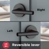 imageKwikset 91540030 Milan Door Handle Lever with Modern Contemporary Slim Round Design for Home Hallway or Closet Passage in Iron Black