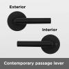 imageKwikset 91540030 Milan Door Handle Lever with Modern Contemporary Slim Round Design for Home Hallway or Closet Passage in Iron Black