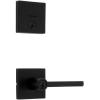 imageKwikset 991 Halifax Keyed Entry Lever and Single Cylinder Deadbolt Combo Pack featuring SmartKey Security in Satin NickelMatte Black