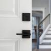 imageKwikset 991 Halifax Keyed Entry Lever and Single Cylinder Deadbolt Combo Pack featuring SmartKey Security in Satin NickelMatte Black