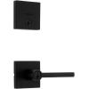 imageKwikset 991 Halifax Keyed Entry Lever and Single Cylinder Deadbolt Combo Pack featuring SmartKey Security in Satin NickelMatte Black