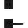 imageKwikset 991 Halifax Keyed Entry Lever and Single Cylinder Deadbolt Combo Pack featuring SmartKey Security in Satin NickelMatte Black