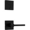 imageKwikset 991 Halifax Keyed Entry Lever and Single Cylinder Deadbolt Combo Pack featuring SmartKey Security in Satin NickelMatte Black