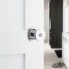 imageKwikset Arroyo Knob Interior Privacy Door Knob with Lock Door Handle For Bathroom and Bedroom Matte Black Keyless Turn Lock Doorknob with Microban ProtectionPolished Chrome
