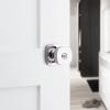 imageKwikset Arroyo Knob Interior Privacy Door Knob with Lock Door Handle For Bathroom and Bedroom Matte Black Keyless Turn Lock Doorknob with Microban ProtectionPolished Chrome