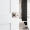 imageKwikset Arroyo Knob Interior Privacy Door Knob with Lock Door Handle For Bathroom and Bedroom Matte Black Keyless Turn Lock Doorknob with Microban ProtectionSatin Nickel