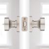 imageKwikset Arroyo Knob Interior Privacy Door Knob with Lock Door Handle For Bathroom and Bedroom Matte Black Keyless Turn Lock Doorknob with Microban ProtectionSatin Nickel