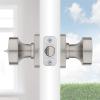 imageKwikset Arroyo Knob Interior Privacy Door Knob with Lock Door Handle For Bathroom and Bedroom Matte Black Keyless Turn Lock Doorknob with Microban ProtectionSatin Nickel