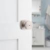 imageKwikset Arroyo Knob Interior Privacy Door Knob with Lock Door Handle For Bathroom and Bedroom Matte Black Keyless Turn Lock Doorknob with Microban ProtectionSatin Nickel