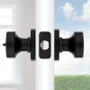 imageKwikset Arroyo Knob Interior Privacy Door Knob with Lock Door Handle For Bathroom and Bedroom Matte Black Keyless Turn Lock Doorknob with Microban ProtectionMatte Black