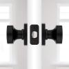 imageKwikset Arroyo Knob Interior Privacy Door Knob with Lock Door Handle For Bathroom and Bedroom Matte Black Keyless Turn Lock Doorknob with Microban ProtectionMatte Black