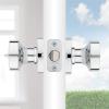 imageKwikset Arroyo Knob Interior Privacy Door Knob with Lock Door Handle For Bathroom and Bedroom Matte Black Keyless Turn Lock Doorknob with Microban ProtectionPolished Chrome