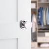 imageKwikset Arroyo Knob Interior Privacy Door Knob with Lock Door Handle For Bathroom and Bedroom Matte Black Keyless Turn Lock Doorknob with Microban ProtectionPolished Chrome