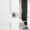 imageKwikset Arroyo Knob Interior Privacy Door Knob with Lock Door Handle For Bathroom and Bedroom Matte Black Keyless Turn Lock Doorknob with Microban ProtectionSatin Nickel