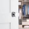 imageKwikset Arroyo Knob Interior Privacy Door Knob with Lock Door Handle For Bathroom and Bedroom Matte Black Keyless Turn Lock Doorknob with Microban ProtectionPolished Chrome
