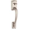 imageKwikset Avalon Front Door Handle No Lock Entry Handleset Exterior with Interior Reversible Handed Lever NonLocking Satin Nickel Deadbolt Not Included with Microban ProtectionSatin Nickel