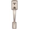 imageKwikset Avalon Front Door Handle No Lock Entry Handleset Exterior with Interior Reversible Handed Lever NonLocking Satin Nickel Deadbolt Not Included with Microban ProtectionSatin Nickel
