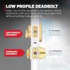 imageKwikset Brentford Front Door Lock Handle and Deadbolt Set Entry Handleset Exterior with Sedona Reversible Lever Satin Brass Pick Resistant SmartKey Rekey Deadbolt Security with Microban ProtectionSatin Brass