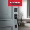 imageKwikset Brentford Front Door Lock Handle and Deadbolt Set Entry Handleset with Sedona Reversible Lever Satin Nickel Pick Resistant SmartKey Rekey Deadbolt Security with Microban ProtectionMatte Black