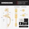 imageKwikset Brentford Front Door Lock Handle and Deadbolt Set Entry Handleset with Sedona Reversible Lever Satin Nickel Pick Resistant SmartKey Rekey Deadbolt Security with Microban ProtectionSatin Brass