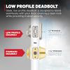 imageKwikset Brentford Front Door Lock Handle and Deadbolt Set Entry Handleset with Trafford Reversible Lever Matte Black Pick Resistant SmartKey Rekey Deadbolt Security with Microban ProtectionSatin Nickel