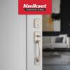 imageKwikset Brentford Front Door Lock Handle and Deadbolt Set Entry Handleset with Trafford Reversible Lever Matte Black Pick Resistant SmartKey Rekey Deadbolt Security with Microban ProtectionSatin Nickel