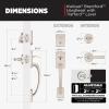 imageKwikset Brentford Front Door Lock Handle and Deadbolt Set Entry Handleset with Trafford Reversible Lever Satin Nickel Pick Resistant SmartKey Rekey Deadbolt Security with Microban ProtectionSatin Nickel