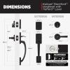 imageKwikset Brentford Front Door Lock Handle and Deadbolt Set Entry Handleset with Trafford Reversible Lever Satin Nickel Pick Resistant SmartKey Rekey Deadbolt Security with Microban ProtectionMatte Black