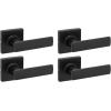 imageKwikset Breton Interior Passage Door Handle 4 Pack Lever for Closet and Hallway Doors Reversible NonLocking Handle Lever Matte Black with Microban ProtectionMatte Black