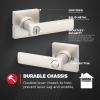 imageKwikset Breton Interior Passage Door Handle 4 Pack Lever for Closet and Hallway Doors Reversible NonLocking Handle Lever Matte Black with Microban ProtectionSatin Nickel