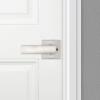 imageKwikset Breton Interior Passage Door Handle 4 Pack Lever for Closet and Hallway Doors Reversible NonLocking Handle Lever Matte Black with Microban ProtectionSatin Nickel