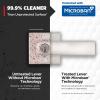 imageKwikset Breton Interior Passage Door Handle 4 Pack Lever for Closet and Hallway Doors Reversible NonLocking Handle Lever Matte Black with Microban ProtectionSatin Nickel