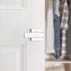 imageKwikset Breton Interior Passage Door Handle 4 Pack Lever for Closet and Hallway Doors Reversible NonLocking Handle Lever Matte Black with Microban ProtectionPolished Chrome
