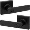 imageKwikset Breton Interior Passage Door Handle 4 Pack Lever for Closet and Hallway Doors Reversible NonLocking Handle Lever Matte Black with Microban ProtectionMatte Black