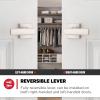 imageKwikset Breton Interior Passage Door Handle 4 Pack Lever for Closet and Hallway Doors Reversible NonLocking Handle Lever Matte Black with Microban ProtectionSatin Nickel
