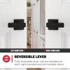 imageKwikset Breton Interior Passage Door Handle 4 Pack Lever for Closet and Hallway Doors Reversible NonLocking Handle Lever Matte Black with Microban ProtectionMatte Black
