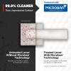 imageKwikset Breton Interior Passage Door Handle 4 Pack Lever for Closet and Hallway Doors Reversible NonLocking Handle Lever Matte Black with Microban ProtectionSatin Nickel