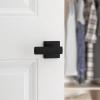 imageKwikset Breton Interior Passage Door Handle 4 Pack Lever for Closet and Hallway Doors Reversible NonLocking Handle Lever Matte Black with Microban ProtectionMatte Black