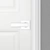 imageKwikset Breton Interior Passage Door Handle 4 Pack Lever for Closet and Hallway Doors Reversible NonLocking Handle Lever Matte Black with Microban ProtectionPolished Chrome