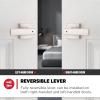 imageKwikset Breton Interior Passage Door Handle 4 Pack Lever for Closet and Hallway Doors Reversible NonLocking Handle Lever Matte Black with Microban ProtectionSatin Nickel